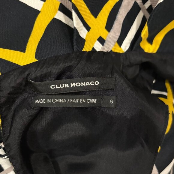 Club Monaco Sleeveless Geometric Pattern Dress Size 8 High Neck - Picture 6 of 7